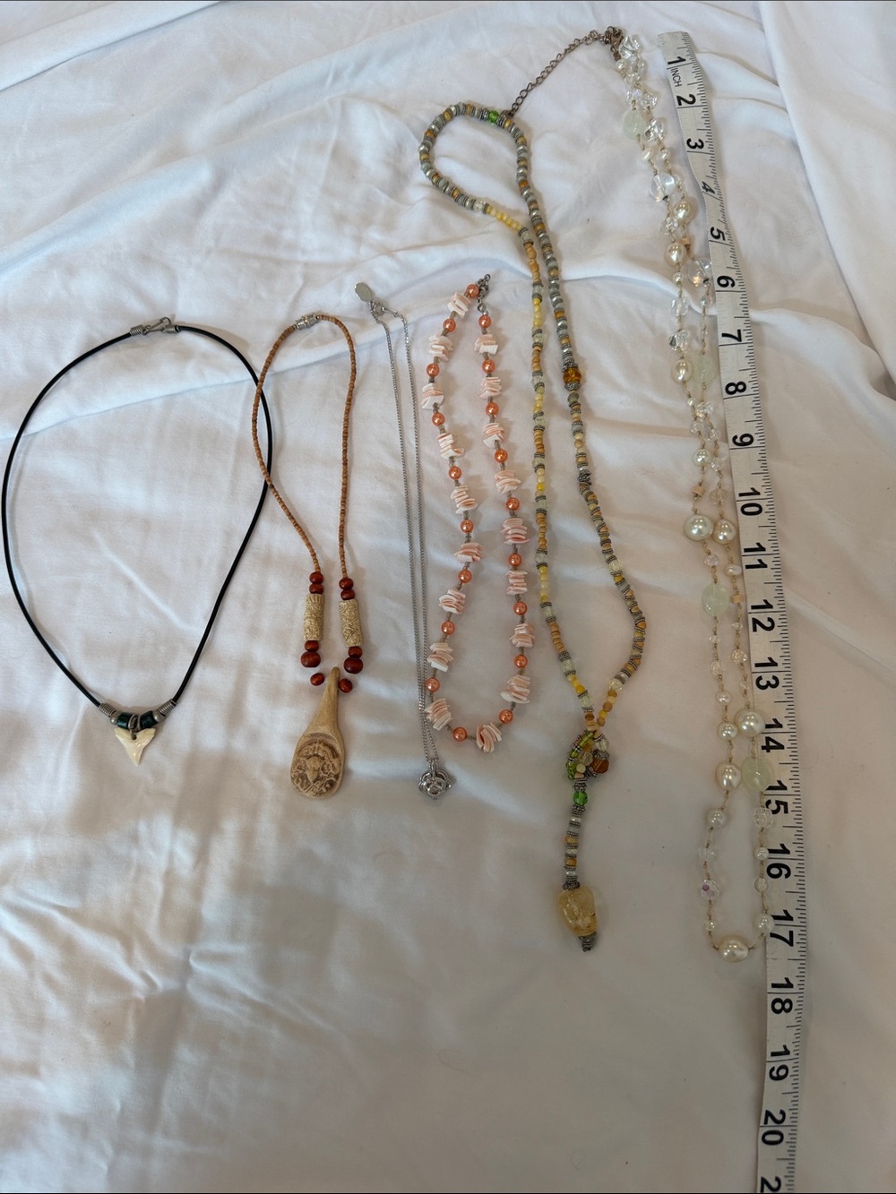 Assorted Women's Beaded Necklaces - Pink, Green, Pearl Tones